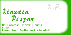 klaudia piszar business card