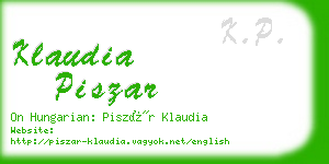 klaudia piszar business card